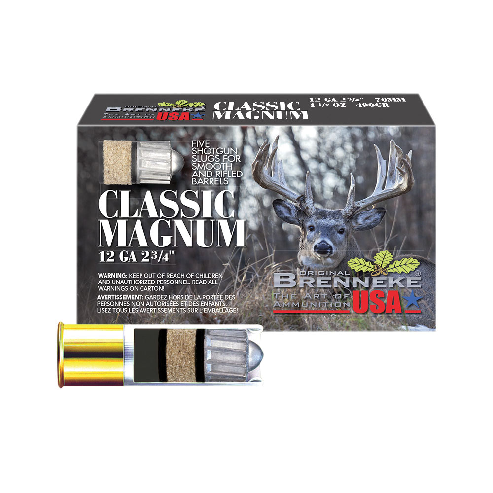 Brenneke Classic Magnum 12 Gauge Shotshell Slug, 492 gr 5rds