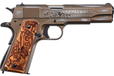 Auto-Ordnance 1911 Bootlegger BKOC9 7+1 Burnt Bronze/ Engraved Wood