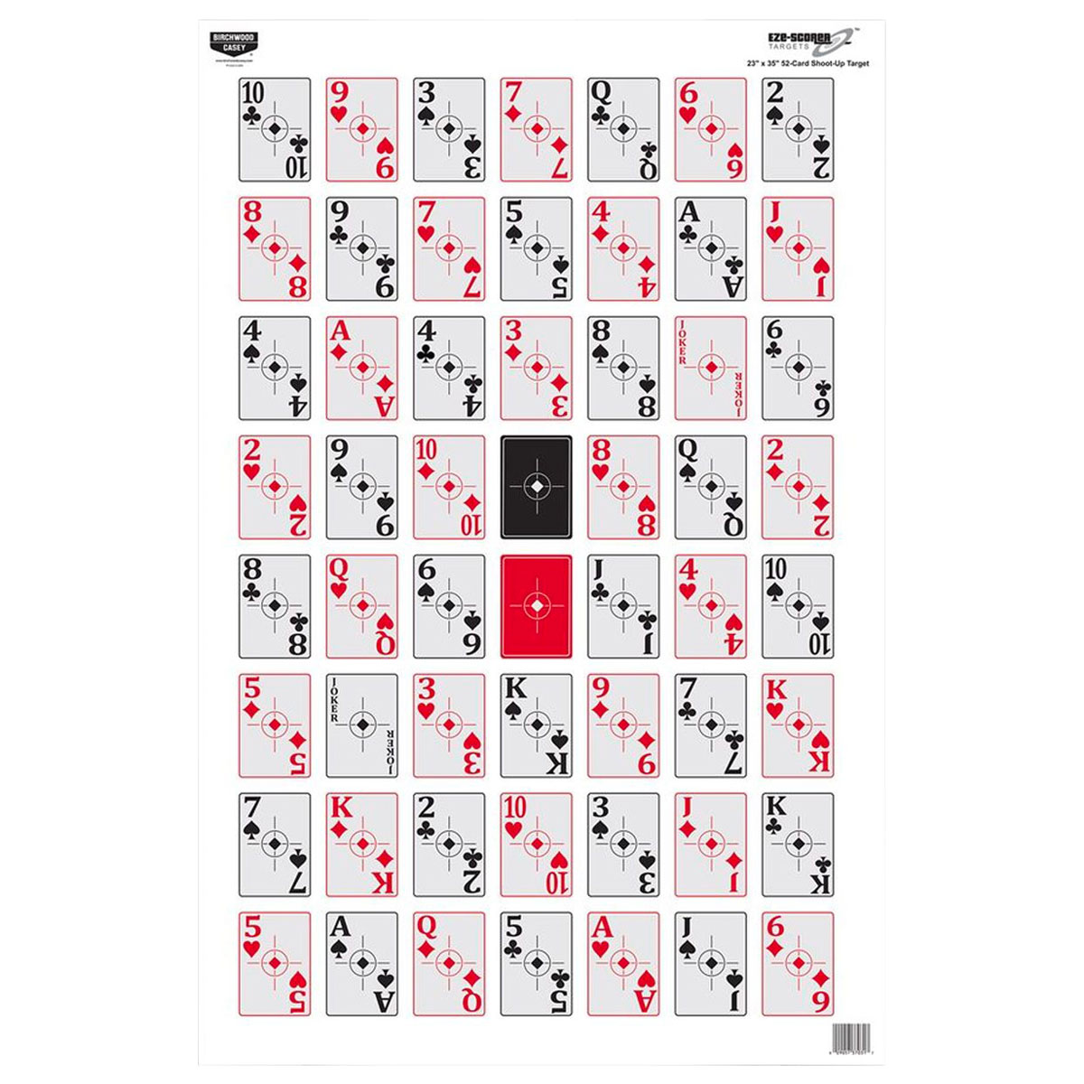 Birchwood Casey EZE-Scorer 23" x 35" Playing Cards Target, 100 Pack - 37028