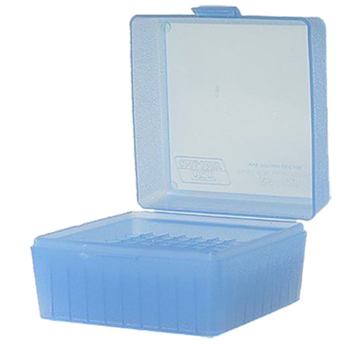 MTM Case Gard RS-100 100 Round Small Ammo Box, Clear Blue - RS10024