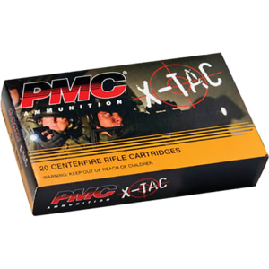 PMC 5.56X X-Tac 5.56 NATO - Full Metal Jacket Boat-Tail 55 GR, Brass, Boxer, N/C, Reloadable - 20 Round Box