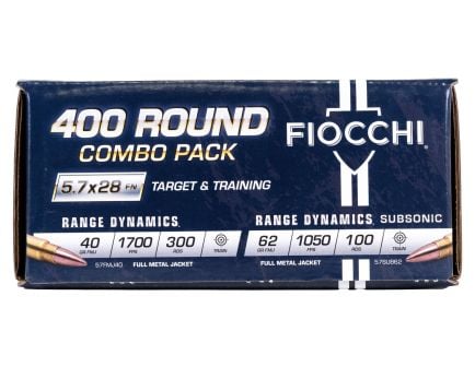 Fiocchi 5.7x28mm Combo Pack, 400rds - 57COMSUB