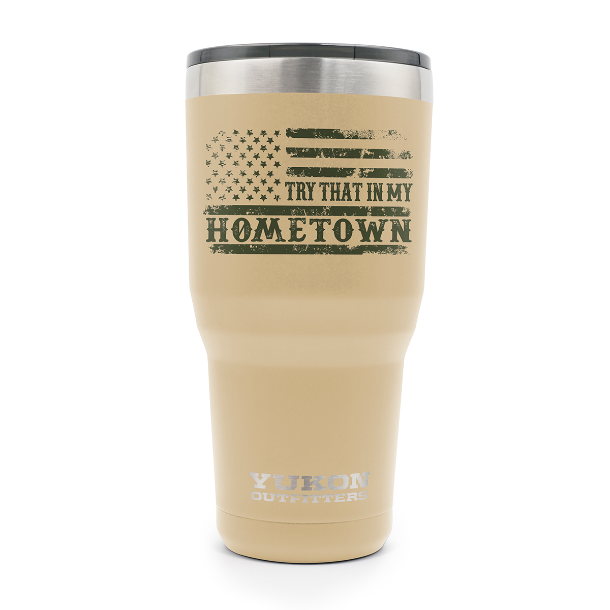Yukon Outfitters Hometown 30 oz Freedom Tumbler, Tan - MGYT30HT