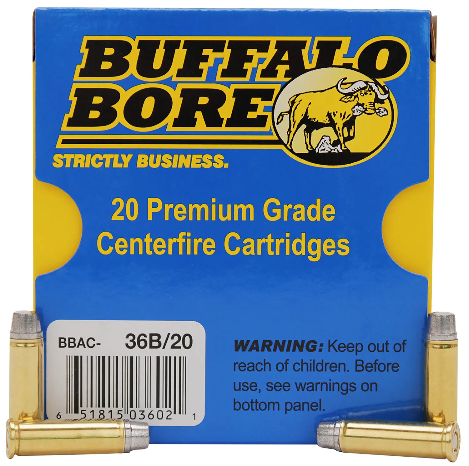 Buffalo Bore Ammunition 36B20 Heavy Strictly Business 32H Mag +P 130gr Hard Cast 20 Per Box/12 Case