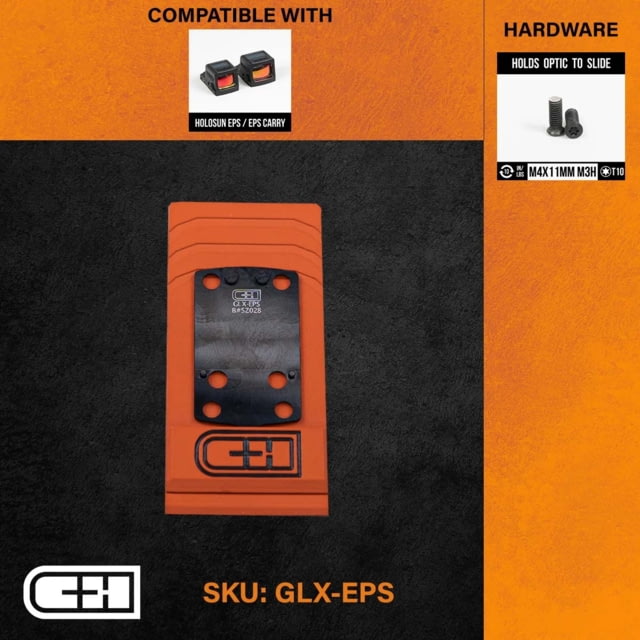 C&H Precision Weapons V4 MIL/LEO Adapter Plate Glock 43X/MOS Holosun EPS/EPS Carry Black