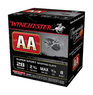 Winchester Ammo AASC288 AA Sporting Clay 28 Gauge 2.75" 3/4 oz 8 Shot