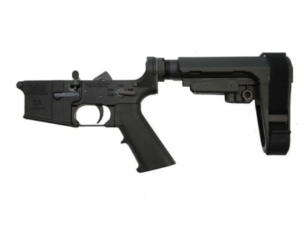 PSA AR-15 Classic Lower With SB Tactical Adjustable Brace, Black