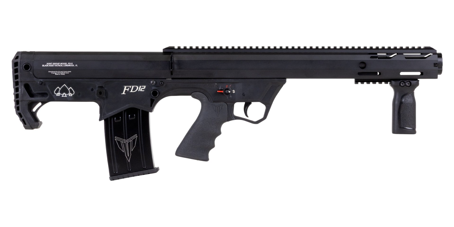 Black Aces Tactical FD12 Bullpup - LH - 12ga - 18.5" - Black - BATBPBPLH