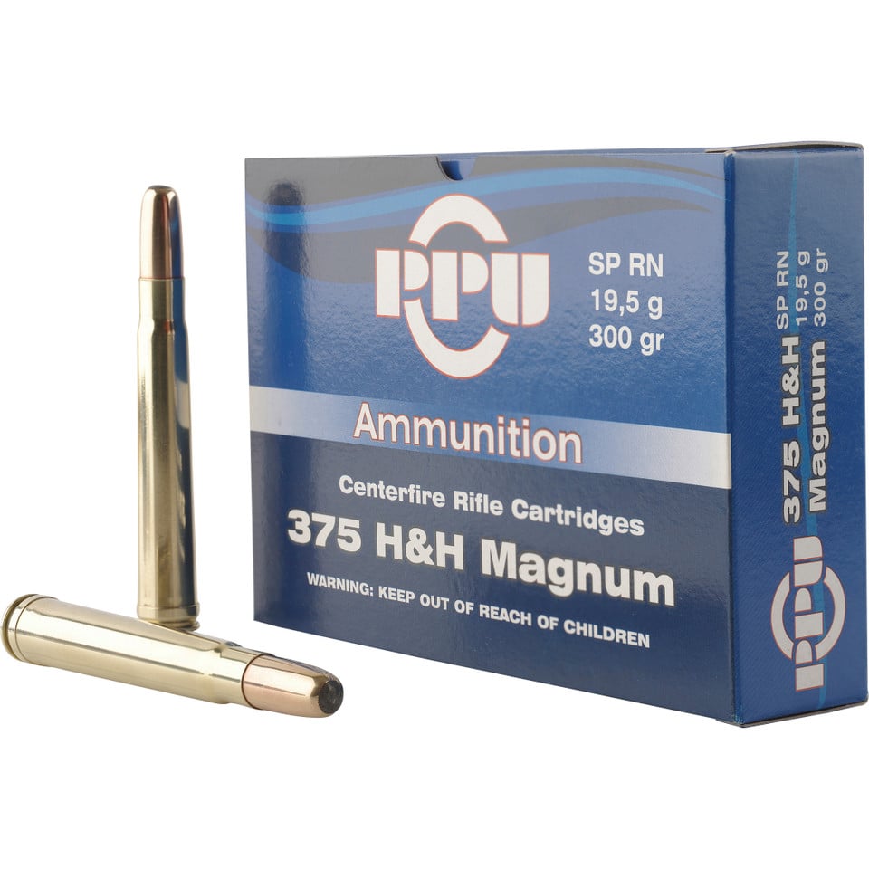 PPU PP375S Standard Rifle 375H&HMag 300gr Soft Point Round Nose 10 Per Box/20 Case - No Credit Card Fees - Low, flat rate shipping