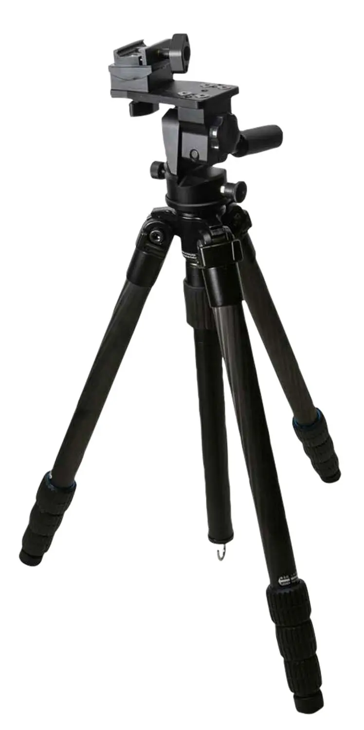 KOPF Jager KJ85004K K800 Tripod made of Carbon Fiber with Black Finish, Adjustable Reaper Rail, 4-Level Leg Extension, 21-87 Degree Pan Tilt
