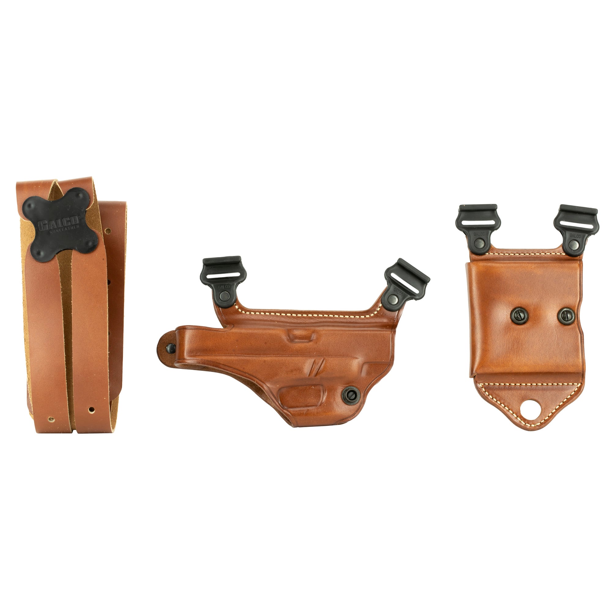 Galco Miami Classic II Shoulder Holster, Fits Glock 17/19/26, Right Hand, Tan Leather