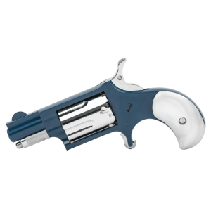 North American Arms 22LRNBCHP Second Mate Mini 22 LR 5 Shot 1.13 Navy Blue Cerakote Stainless Steel Barrel & Frame, High Polished Cylinder, Simulated White Pearl Grip, Safety Notch, Exposed Hammer