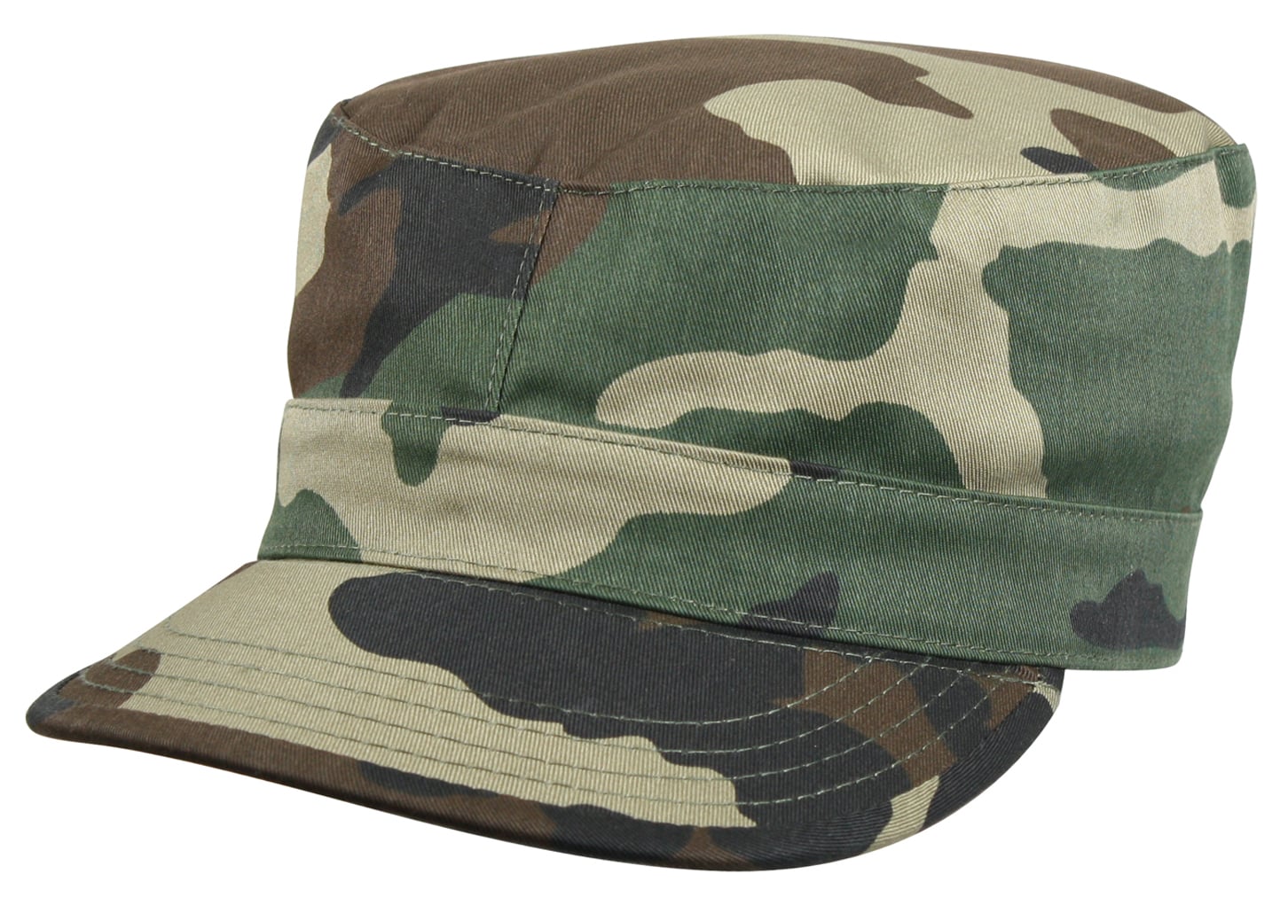Rothco Camo Fatigue Caps - Woodland Camo, Head Size L