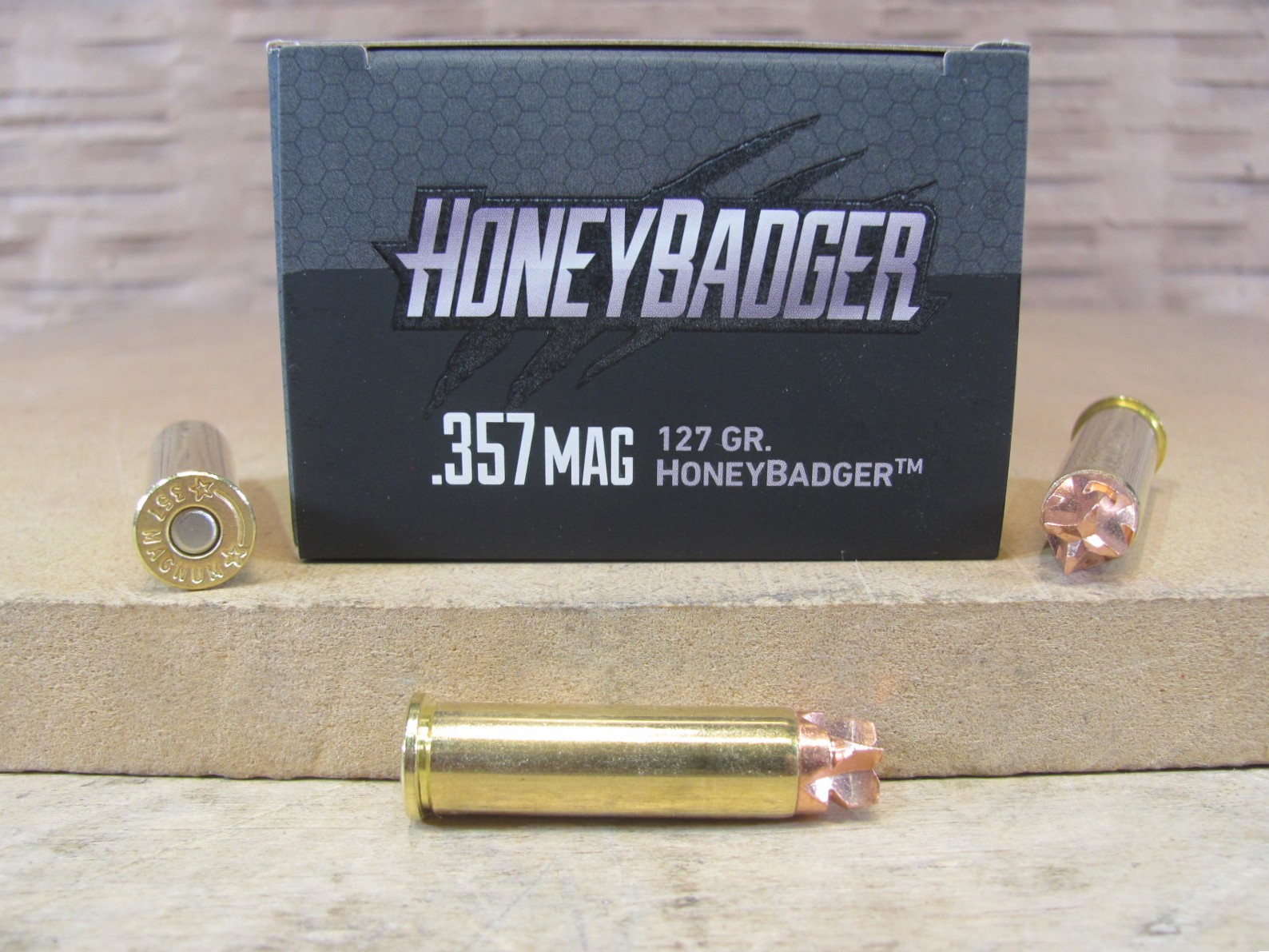 500 Round Case – 357 Magnum 127 Grain HoneyBadger Defense Black Hills Ammo – D357NA