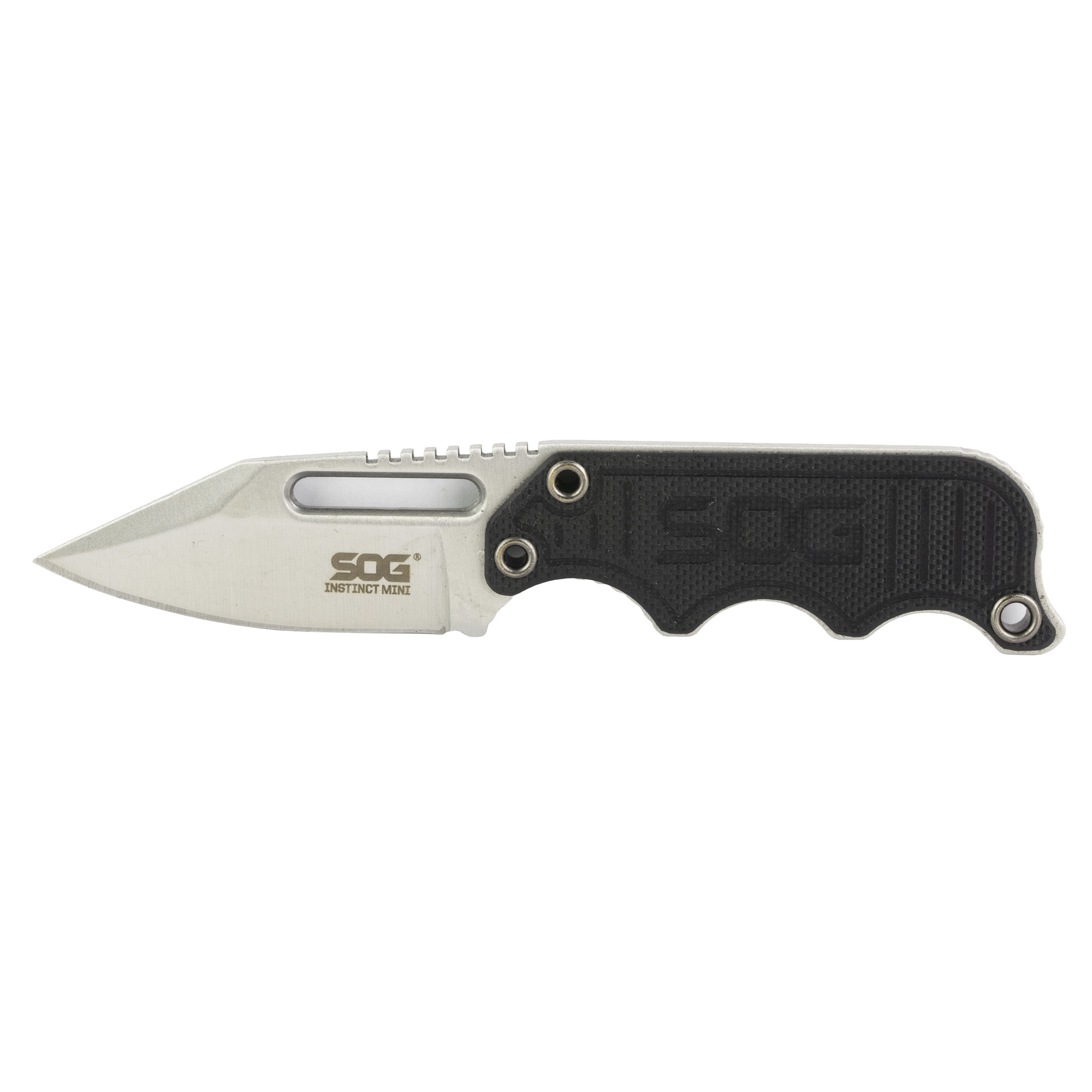 SOG Knives Instinct Mini 1.9" Clip Point Fixed Blade Knife, Silver - SOGNB1002CP