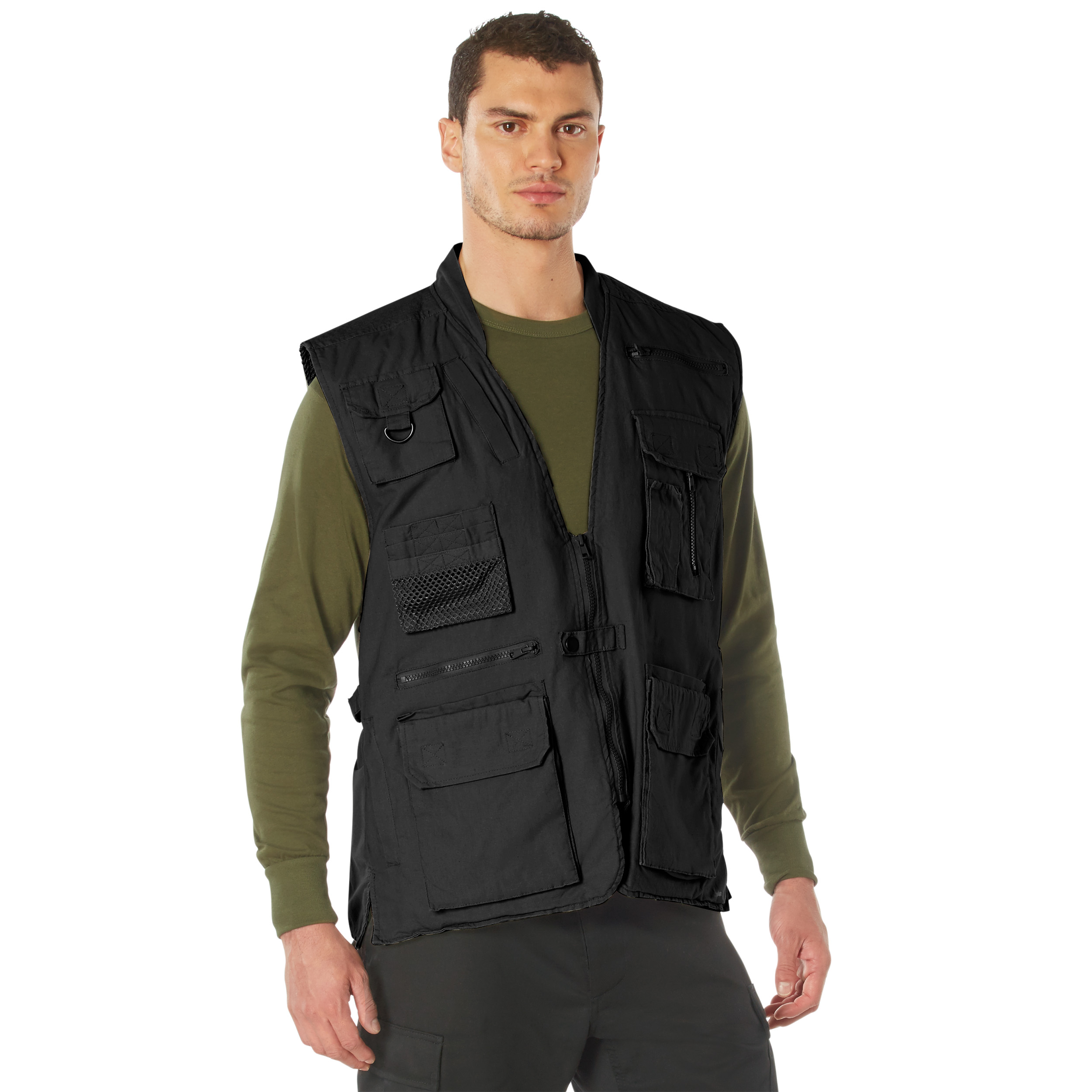 Rothco Deluxe Safari Outback Vest - Black, Large