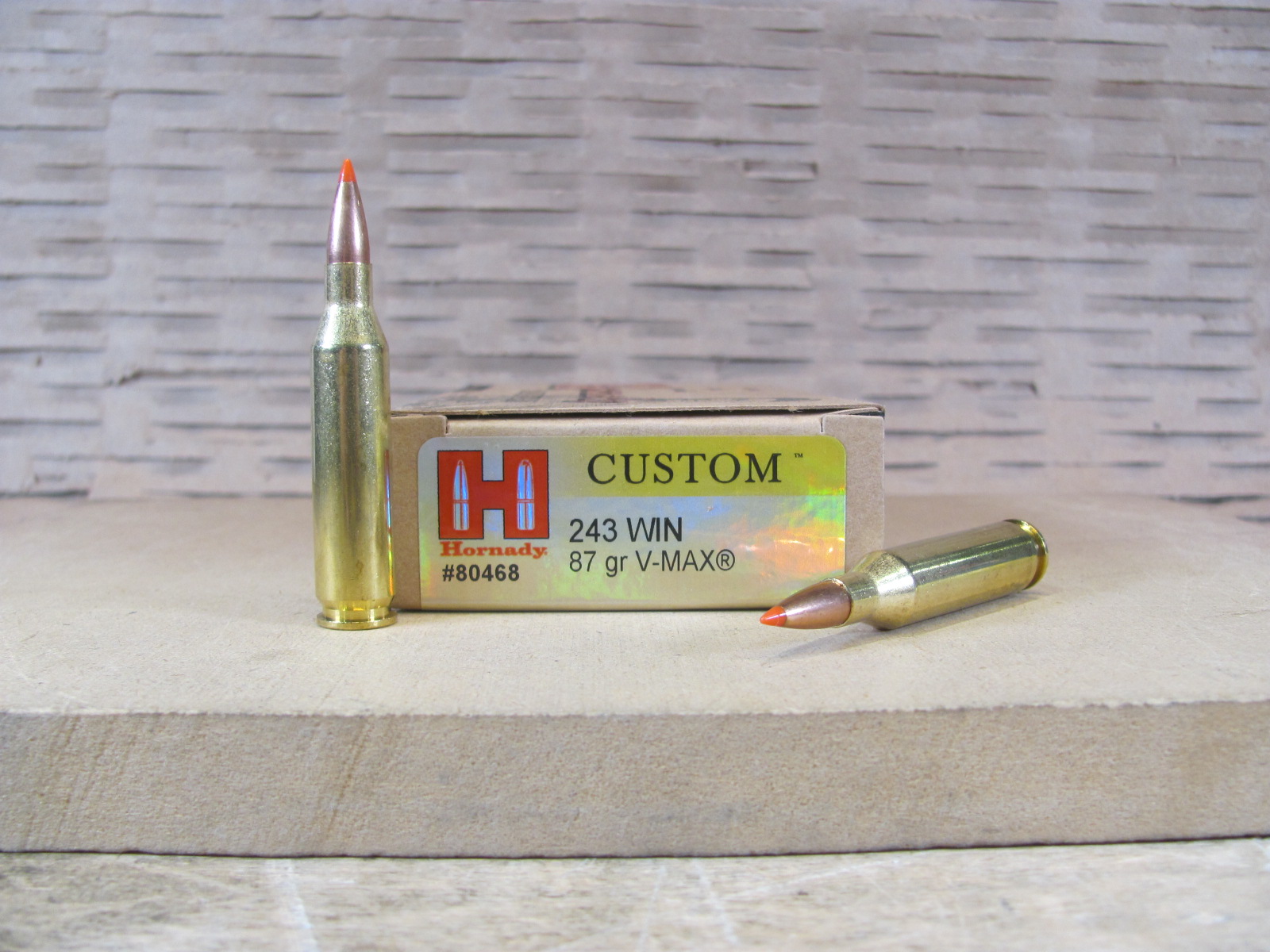 200 Round Case – 243 Win 87 Grain V-Max Hornady Custom Ammo – 80468