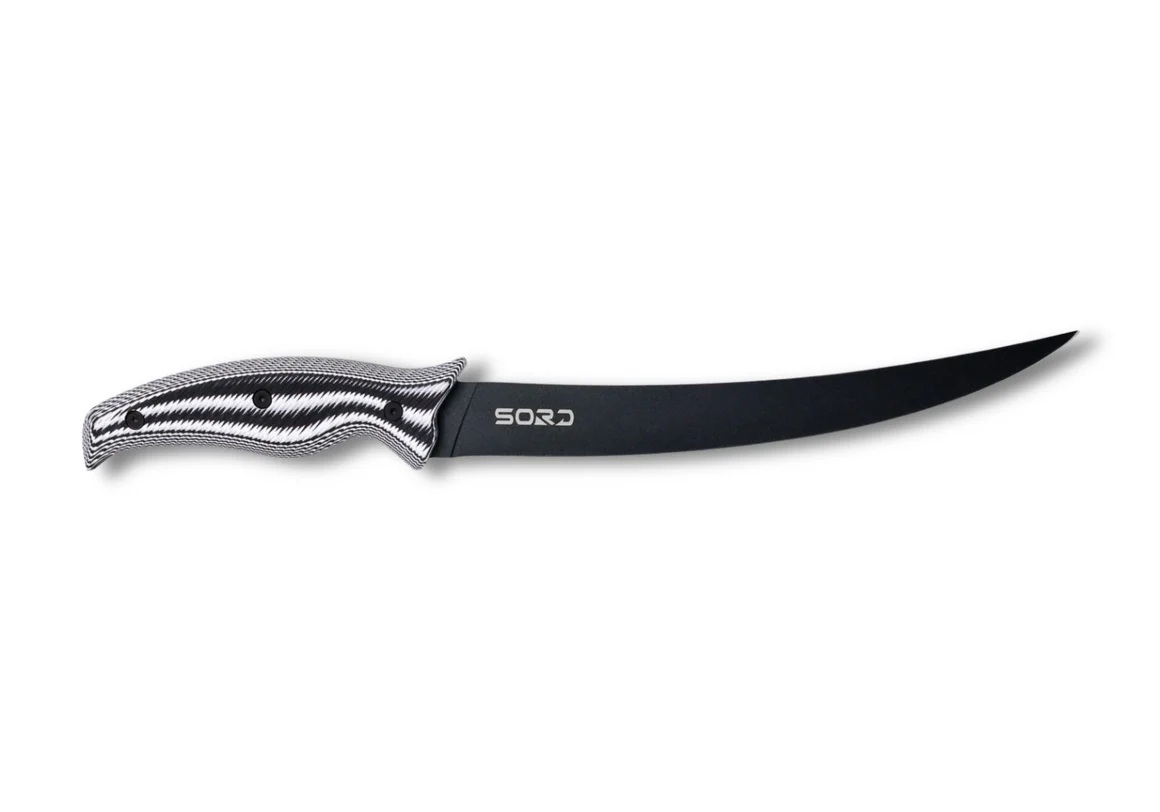 SORD Fishing Products 9" Flexy Fillet Knife Medium Flex Fixed Blade, Black - S9IFK-MF
