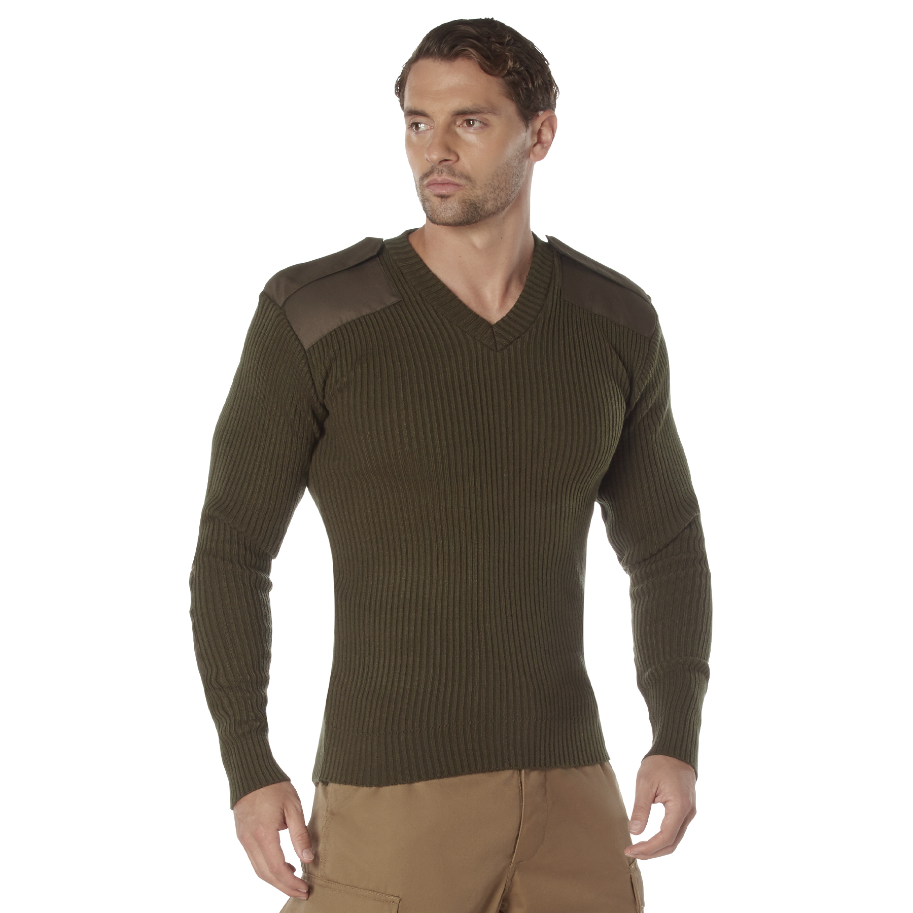 Rothco G.I. Style Acrylic V-Neck Sweater - Olive Drab, Large