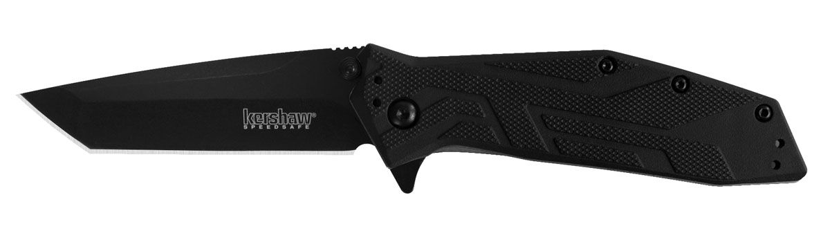 Kershaw Brawler Folding Knife w/ Liner Lock, Black - 1990X