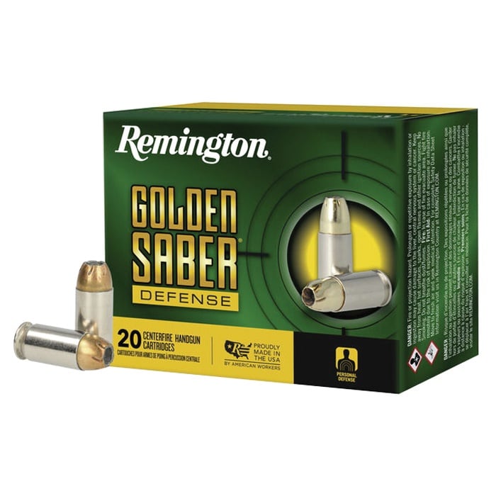 Remington Golden Saber Defense Ammunition .45 Auto 185gr BJHP 1015 fps 20/ct - Flat Rate Shipping Under 30lbs! - No Credit Card Fees