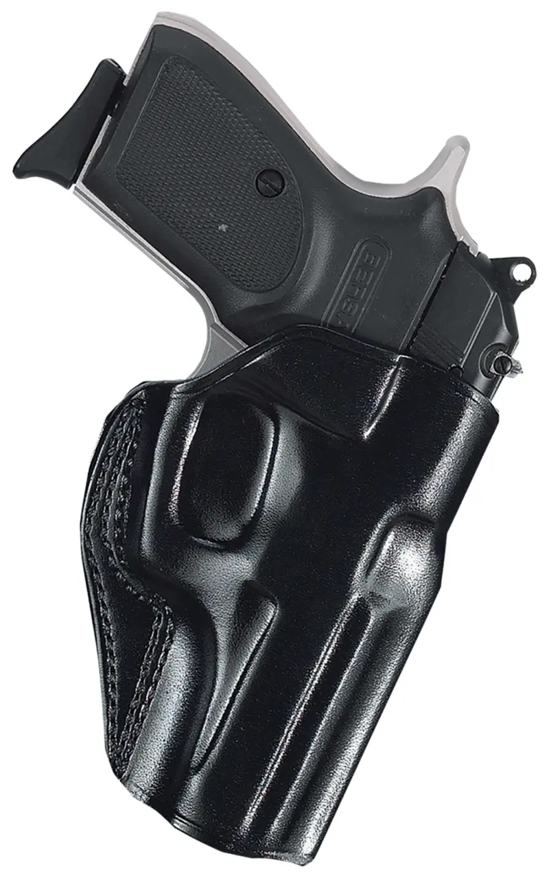 Galco SG858B Stinger OWB Black Leather Belt Slide Fits S M .380 Shield EZ Fits 3-3.30" Barrel Right Hand