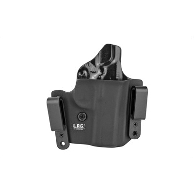 L.A.G. Tactical Defender Series OWB/IWB Right Hand Holster Fits 3" 1911, Black Kydex - 6007