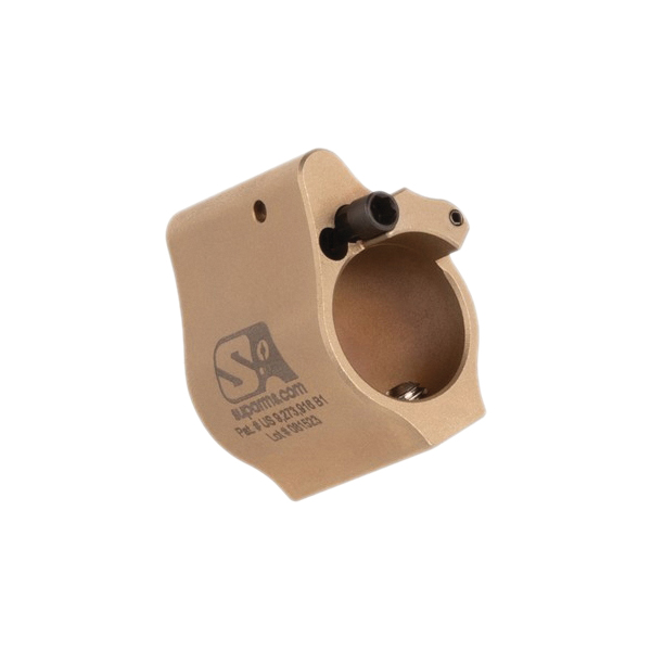 Superlative Arms Solid Set Screw Direct Impingement Adjustable Gas Block 0.625" x 1", Tan