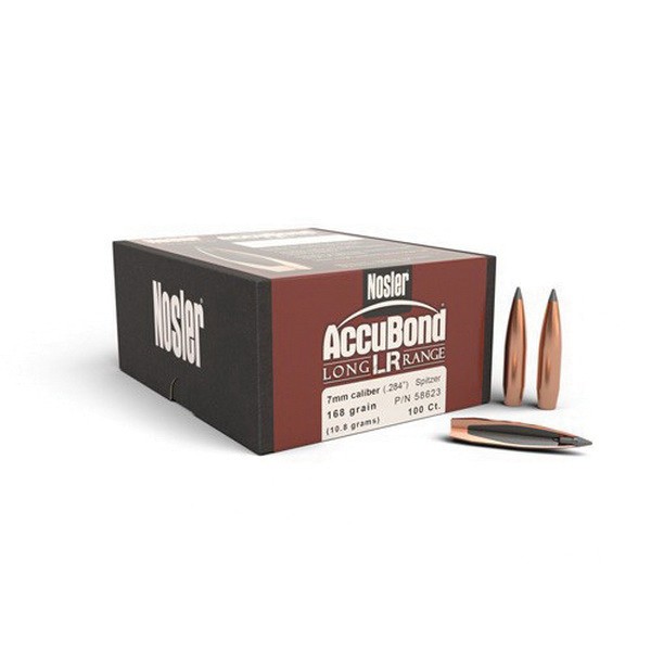 Nosler AccuBond Long Range 7mm 168 gr SBT Rifle Bullet, 100/box - 58623