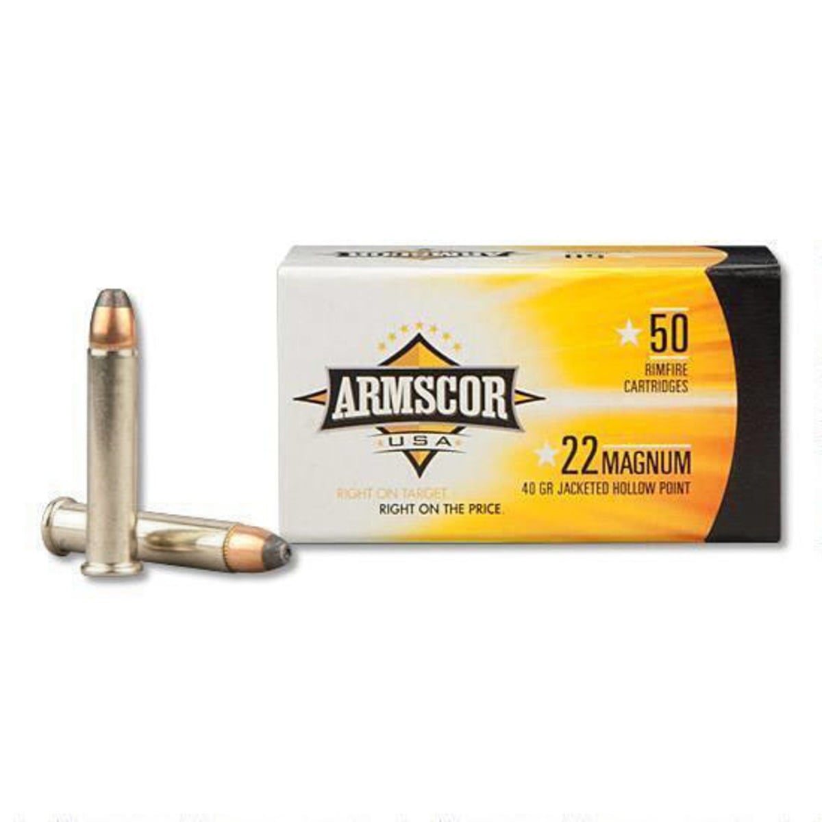 Armscor 40 gr Jacketed Hollow Point .22 Win Mag Rimfire Ammo, 50/box - FAC22M1N