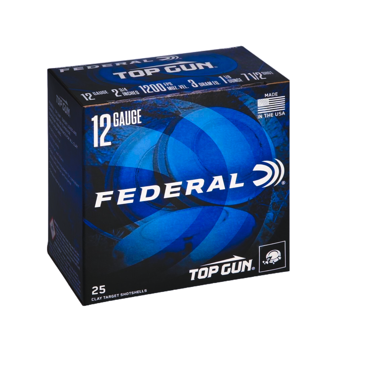 Federal Premium Top Gun 2.75" 1 1/8 oz 7.5 Shot 12 Gauge Ammunition 25 Rounds - TG12 7.5