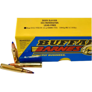 Buffalo Bore Deer Slayer 223 Remington Ammo 55 Grain Barnes TTSX Polymer Tipped Spitzer Lead Free Box of 20