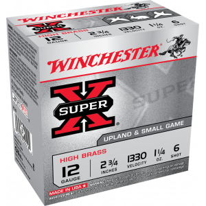 Winchester Ammo X126 Super-X High Brass 12GA 2.75\" 1 1/4oz #6 Shot - 25sh Box