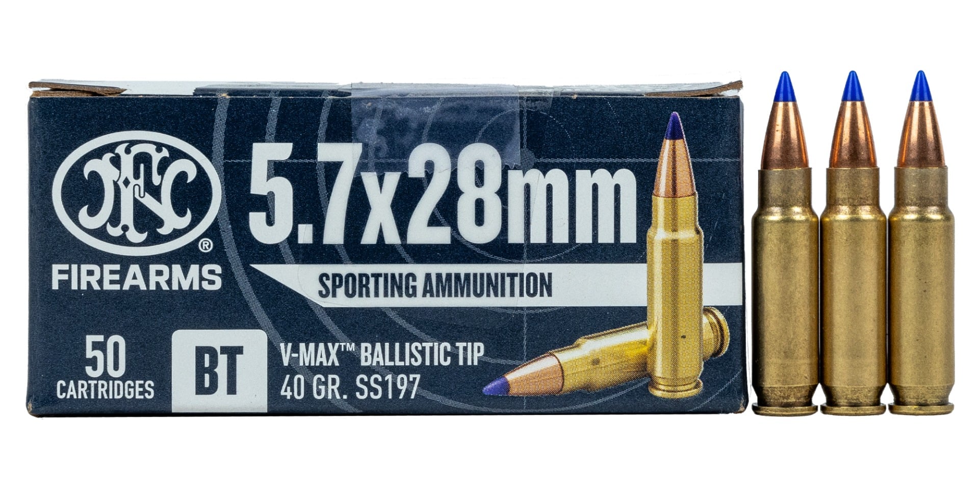 FN 5.7X28 40GR V-MAX SS197SR – 50RD 10BX/CS - No Credit Card Fees - Low, flat rate shipping