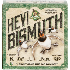 Hevishot HEVI-Shot HS15504 Hevi-Bismuth Waterfowl 10 Gauge 3.5\" 1 3/4 oz 4 Shot - 25sh Box