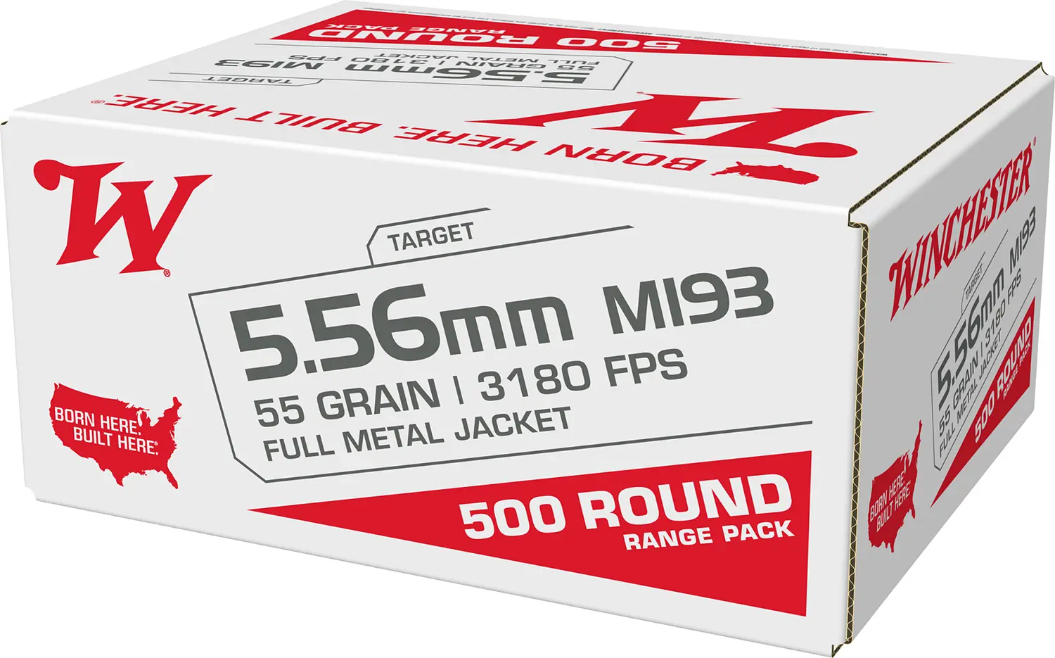 Winchester Ammo WM193500 M193 5.56mm 55gr Full Metal Jacket 500 Per Box/2 Case