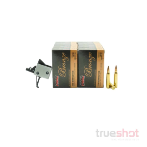 BUNDLE DEAL: CMC 2 lb 2 Stage Flat Drop In AR-15 Trigger and 200 Rounds of Ammo - PMC 223 55 Grain