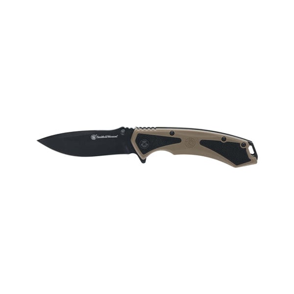 Smith & Wesson Extreme Ops Spring Assisted Folding Knife Drop Point, Tan