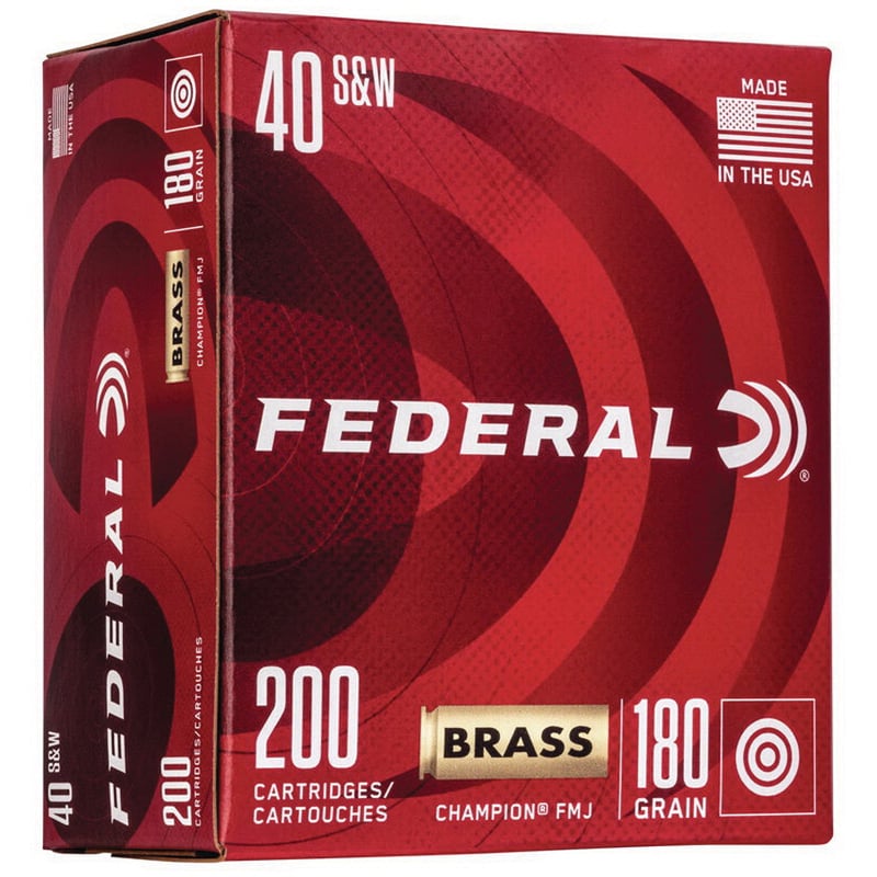 Federal Champion Training Handgn Ammunition .40 S&W 115gr FMJ 1000 fps 200/ct - No Credit Card Fees - Low, flat rate shipping