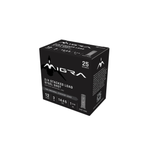 Migra-Ammunitions-Llc Migra Steel Waterfowl Stacked Shotshell 12ga 3" 1-1/4 oz 1515 fps #2 & #4 25/ct