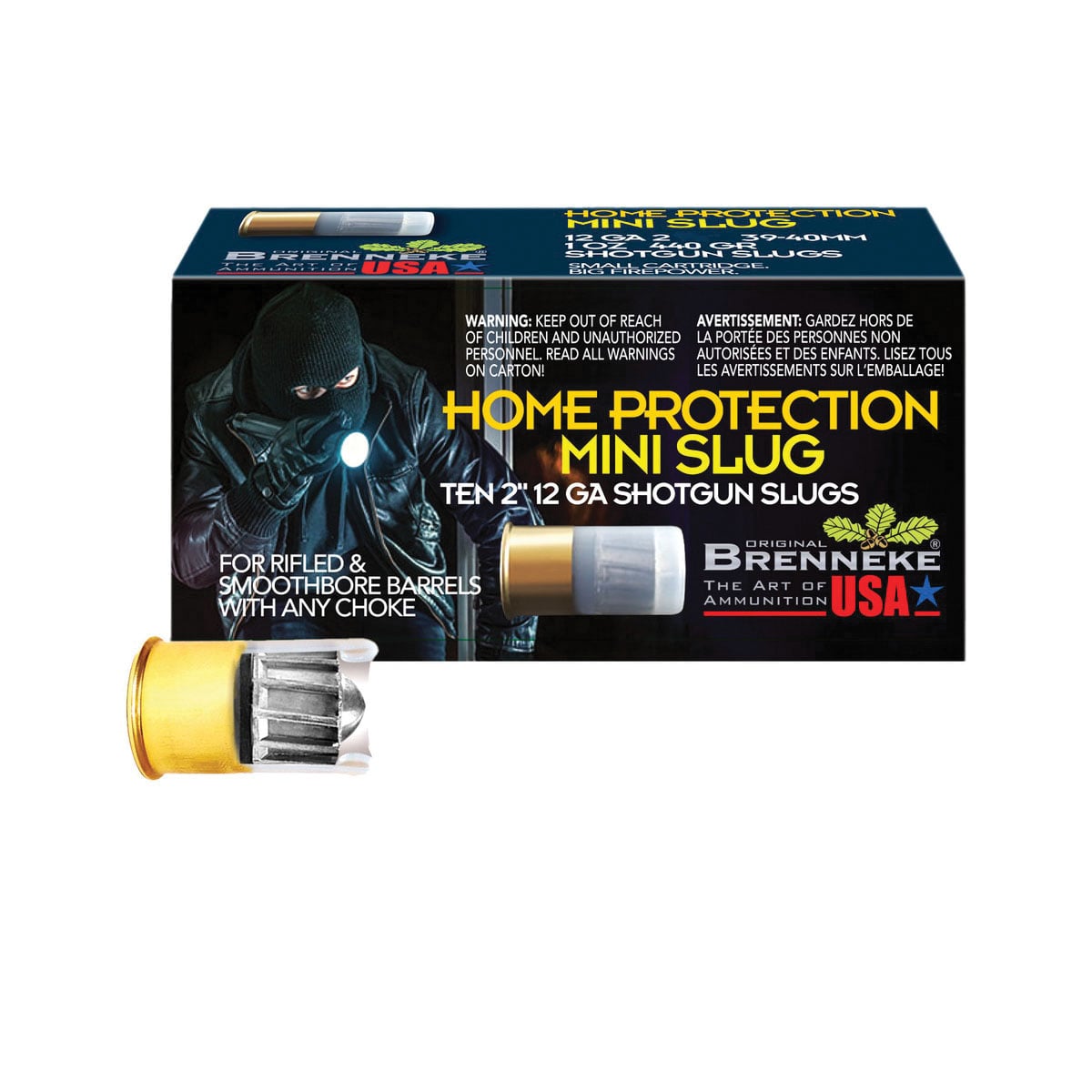 Brenneke Home Protection Mini Slug 12 Gauge Shotshell Slug, 395 gr 10rds