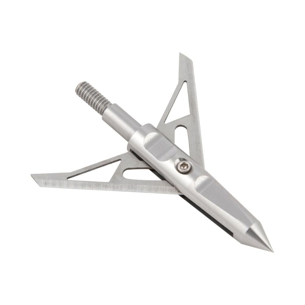 Stryke Vapor Rear Deploying 100 gr 2-Blade Vapor Rear Deploying Broadhead, Silver Pack of 3