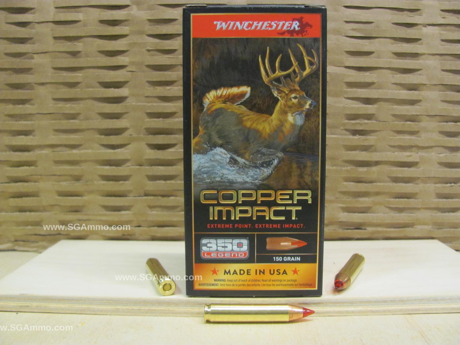 20 Round Box – 350 Legend 150 Grain Winchester Copper Impact Lead Free Ammo – X350CLF