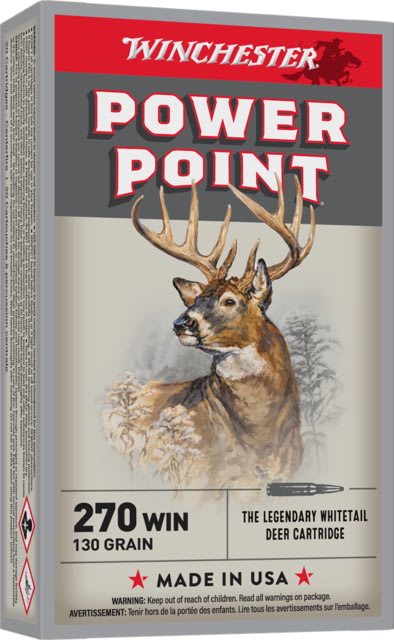 Winchester Super-X RIFLE .270 Winchester 130 grain Power-Point Brass Cased Centerfire Rifle Ammo 20 Rounds