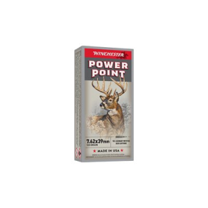 Winchester Power-Point 7.62x39 123gr SP Ammo - Box of 20