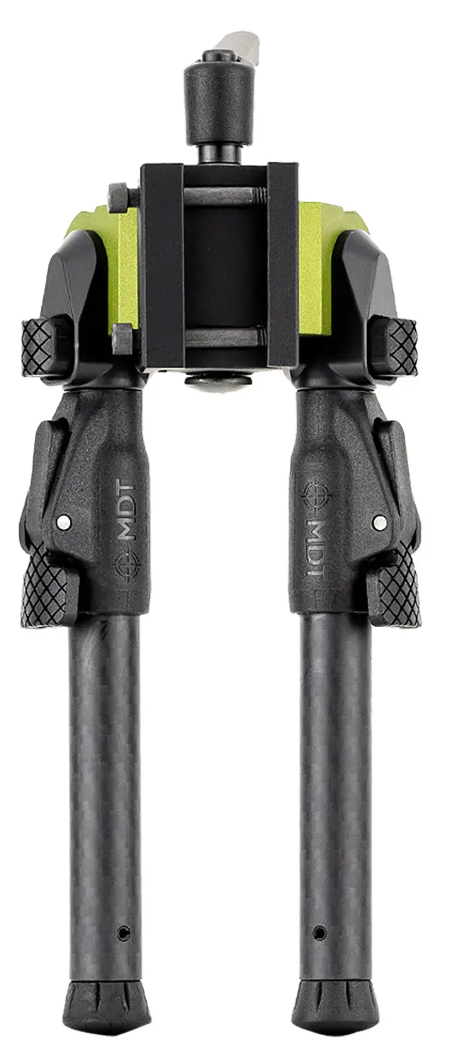 Mdt Sporting Goods Inc 105561GRN GRND-POD Green/Black 4.50"-9" Carbon Fiber/Aluminum, Adj. Throw Lever, 4 Leg Postitions, Fits ARCA Rail RRS Dovetail
