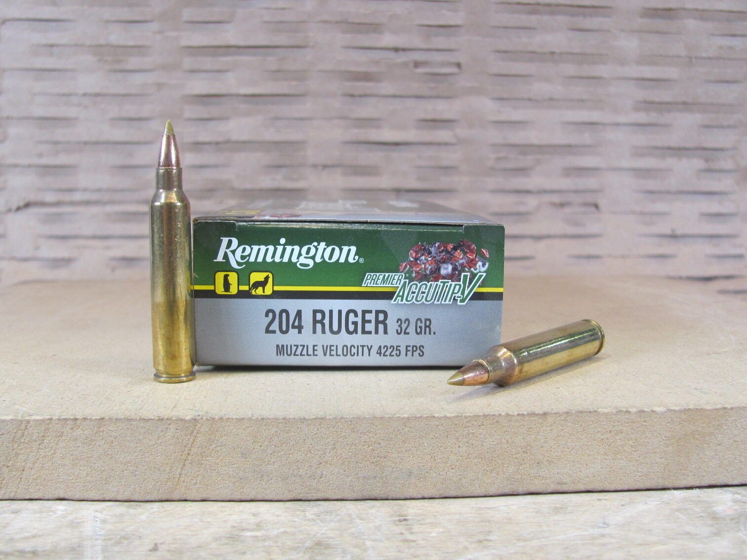 20 Round Box – 204 Ruger 32 Grain Accutip-V Remington Premier Accutip Ammo – PRA204A