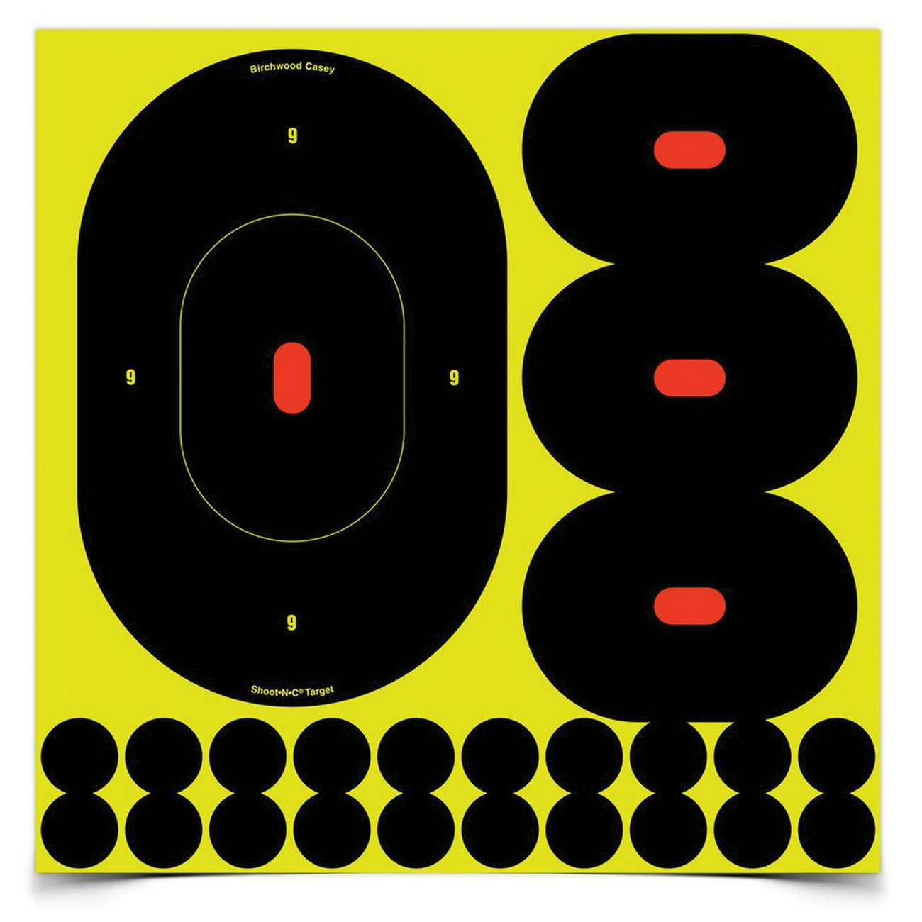 Birchwood Casey Shoot-N-C 9" Self-Adhesive Silhouette Target, Black, 5/pack - 34905