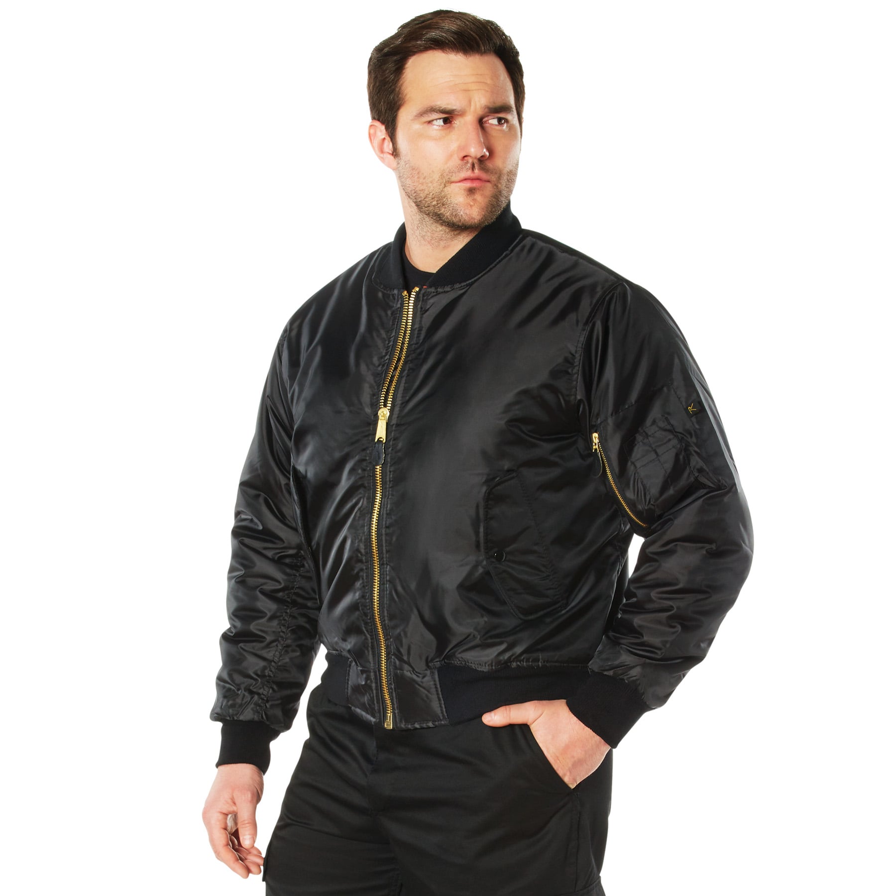 Rothco Concealed Carry Ma-1 Flight Jacket - Black, Large