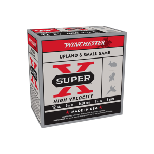 Winchester Super X High Velocity 12 Gauge 2.75\" 1-1/4oz #5 Lead Shot 25rd Brass Case X12HV5 020892027671